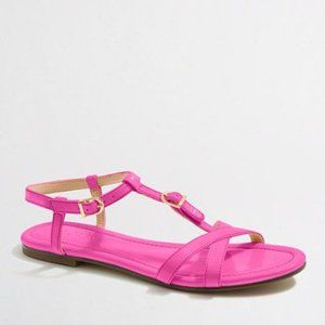 J. Crew Hot Pink Patent Strappy Sandal